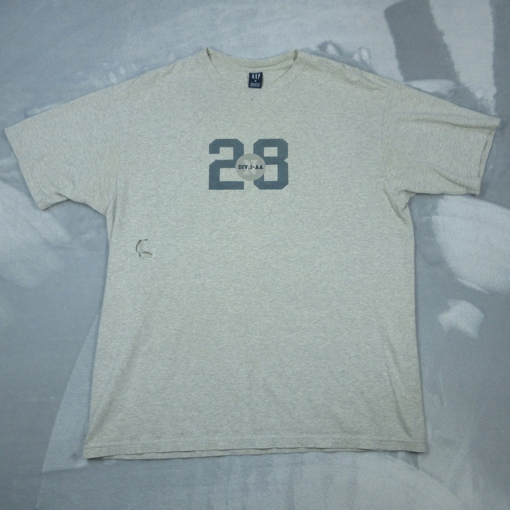 Vintage GAP Shirt Men M Gray Div 1 AA Distressed Holes Stains Frayed Collar USA